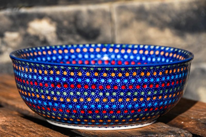 Polish pottery Neon Pattern Salad Bowl by Ceramika Manufaktura.