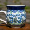 Polish Pottery Medium Size Mug Forget Me Not Pattern by Creamika Artystyczna