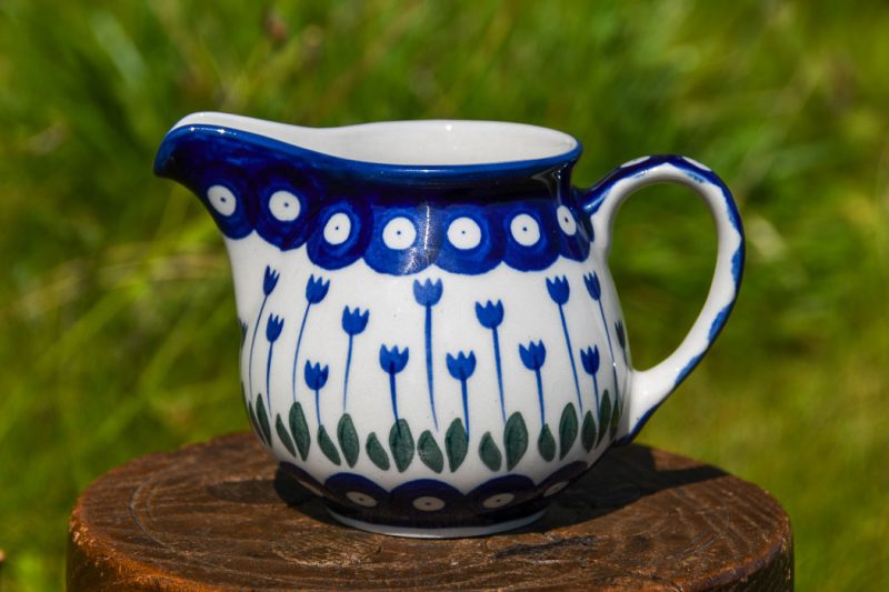 Polish Pottery Milk Jug Tulip Spot pattern by Ceramika Artystyczna