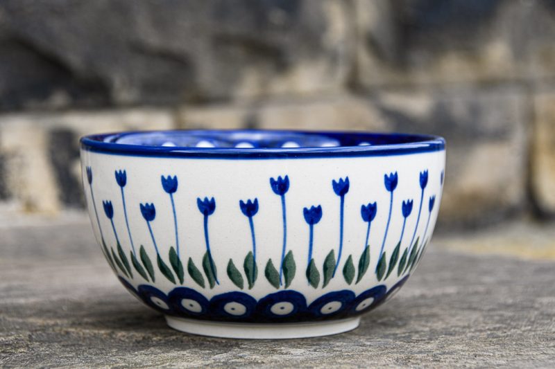 Polish Pottery Tulip Spot Cereal Bowl by Ceramika Artystyczna