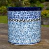 Polish Pottery Blue Daisy Kitchen Utensil Holder from Polkadot Lane UK