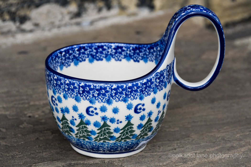 polish pottery christmas mug