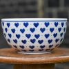 Blue Hearts pattern Cereal Bowl by Ceramika Artystyczna