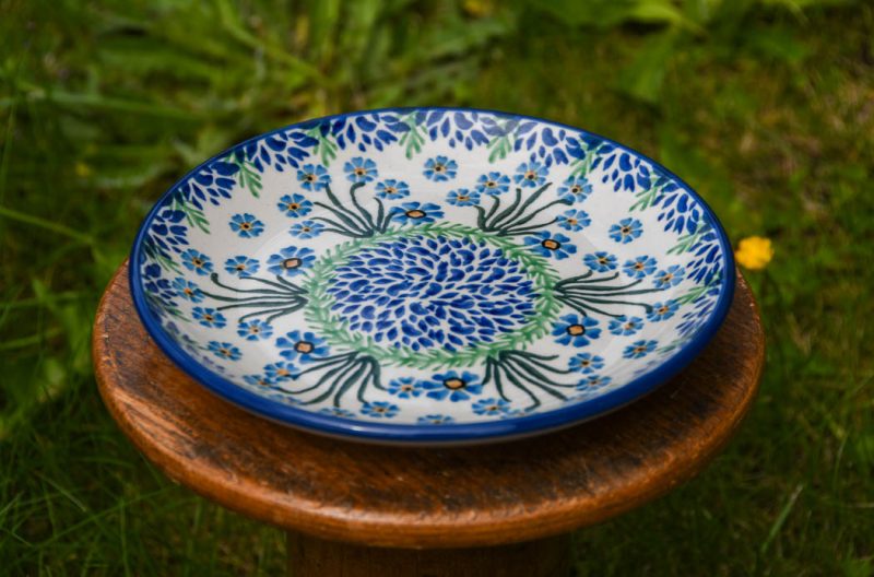 Polish pottery Small Side Plate Forget Me Not pattern by Ceramika Artystyczna
