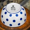 Polish Pottery Cereal Bowl Blue Spots pattern by Ceramika Artystyczna