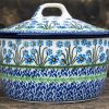 Polish Pottery Forget Me Not Casserole Dish by Ceramika Artystyczna.