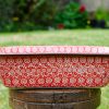 Polish Pottery Pie Dish Red Pinwheel pattern by Ceramika Artystyczna