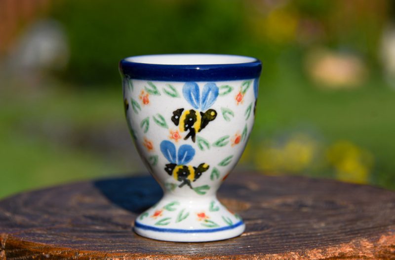 Polish Pottery Egg Cup Bee pattern by Ceramika Artystyczna