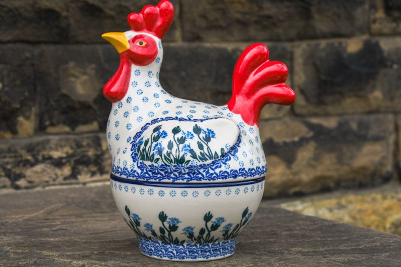 Polish Pottery Hen on Nest Small Egg Container by Ceramika Artystyczna