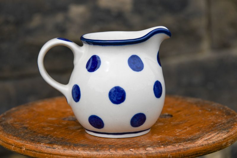 Polish Pottery Blue Spots pattern Small Milk Jug by Ceramika Artystyczna