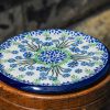 Polish Pottery Trivet Forget Me Not pattern by Ceramika Artystyczna.