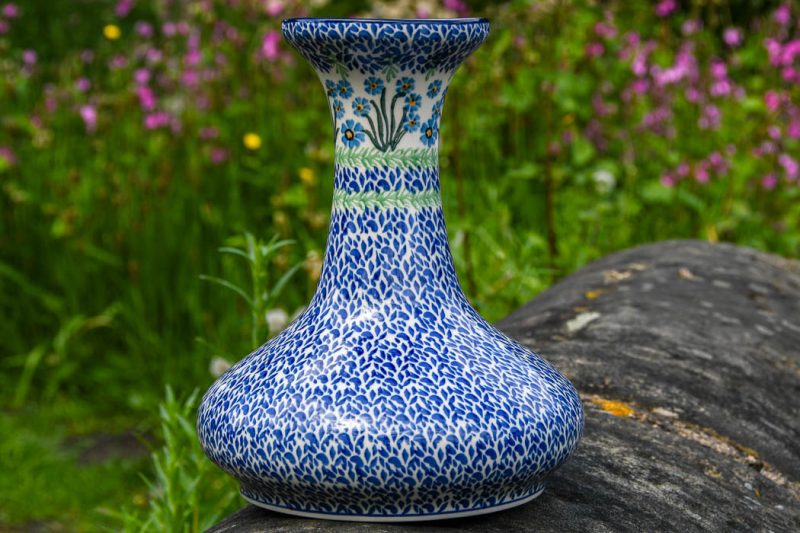 Polish Pottery Vase Forget Me Not pattern by Ceramika Artystyczna