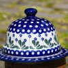 Polish Pottery Daisy Spot Cheese Dome by Ceramika Artystyczna.