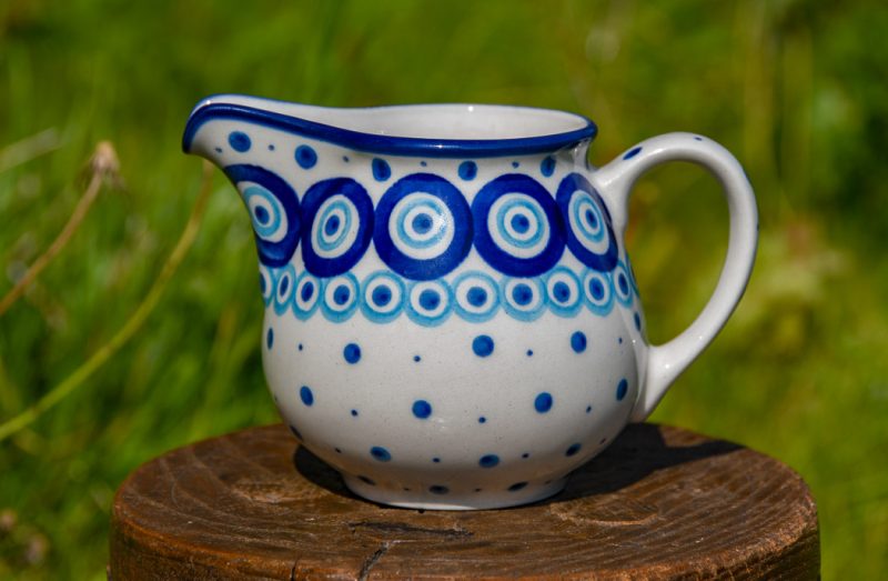 Polish Pottery Retro Circles Milk Jug by Ceramika Artystyczna