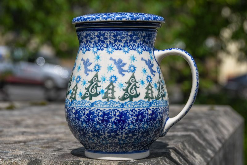 Polish Pottery Christmas pattern Brew Mug by Ceramika Artystyczna.