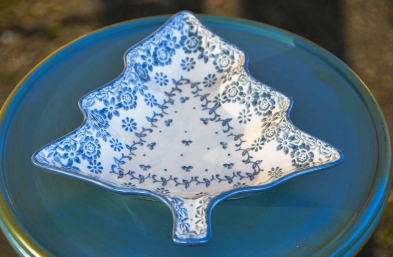 Polish Pottery Spring Flower Tree shape Dish by Ceramika Artystyczna.