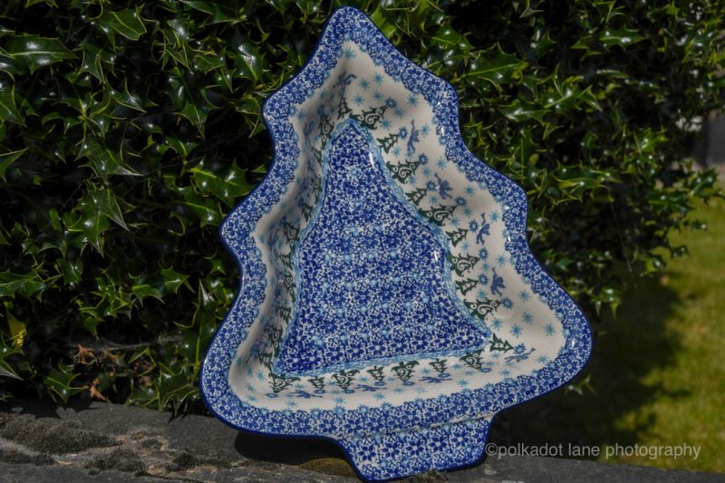 Polish pottery Large Tree Shape Dish by Ceramika Artystyczna.