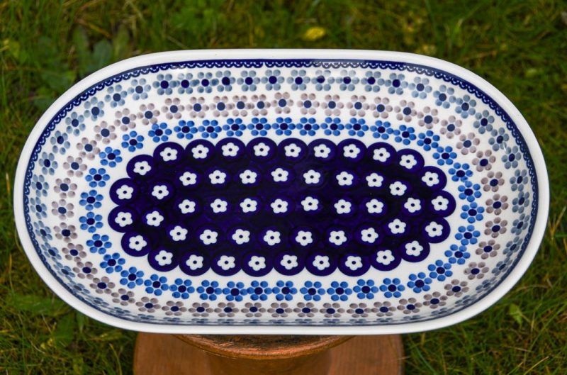 Spotty Flowers Serving Plate by Ceramika Manufaktura Polish Pottery