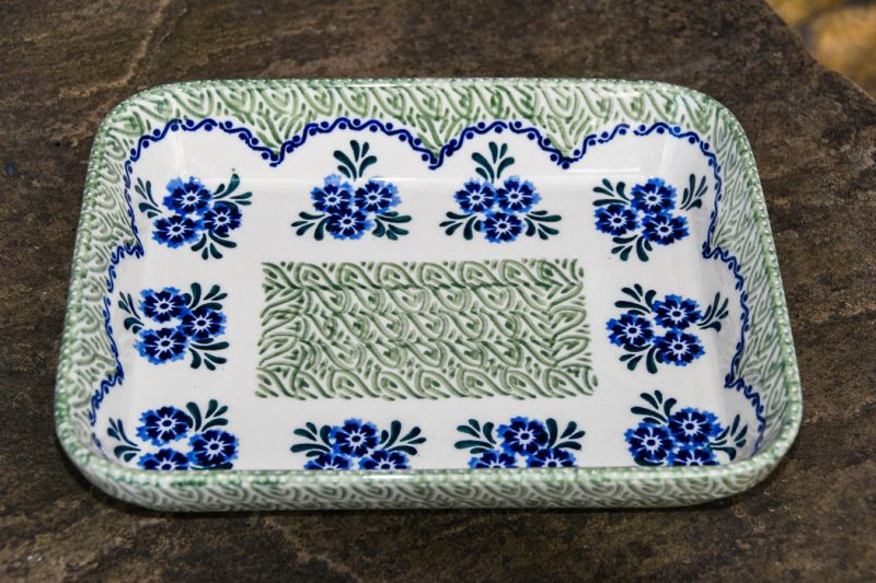 Polish Pottery Floral Arch Shallow Oven Dish by Ceramika Manufaktura