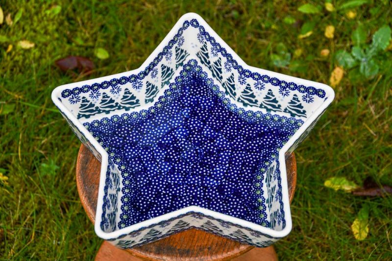 Polish pottery Christmas Pattern Star Shape Dish