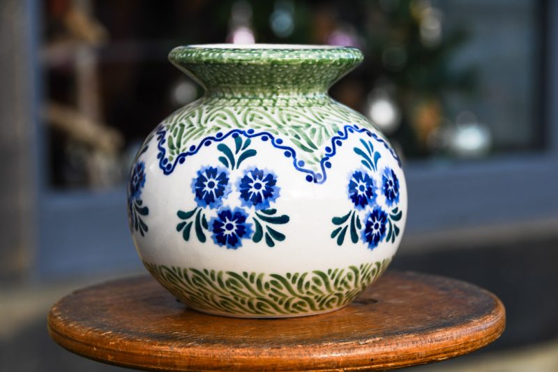 Polish Pottery Floral Arch pattern vase by Ceramika Manufaktura.