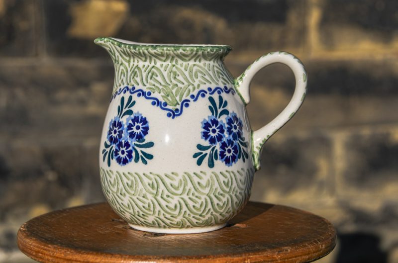 Polish Pottery Floral Arch Pattern Small Jug by Ceramika Manufaktura.