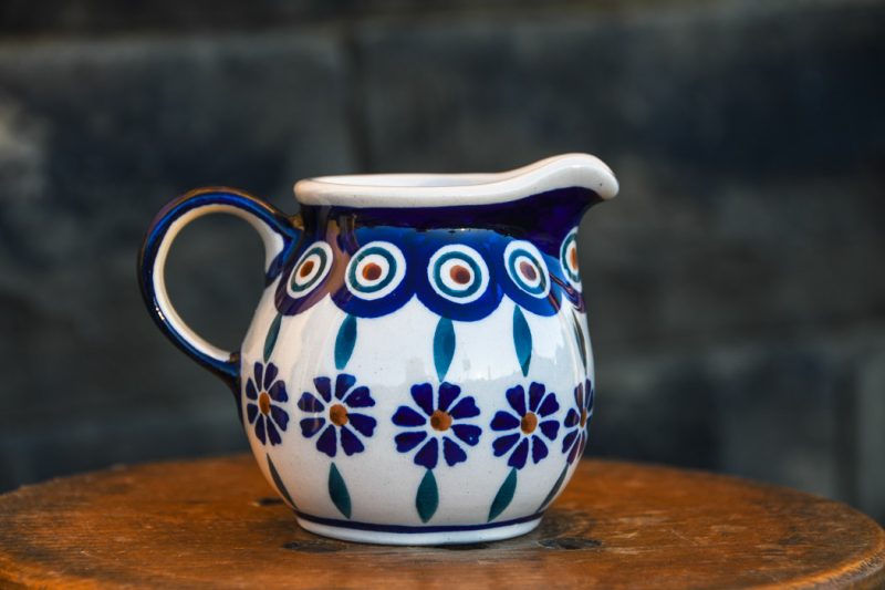 Peacock Daisy Small Milk Jug by Ceramika Manufaktura